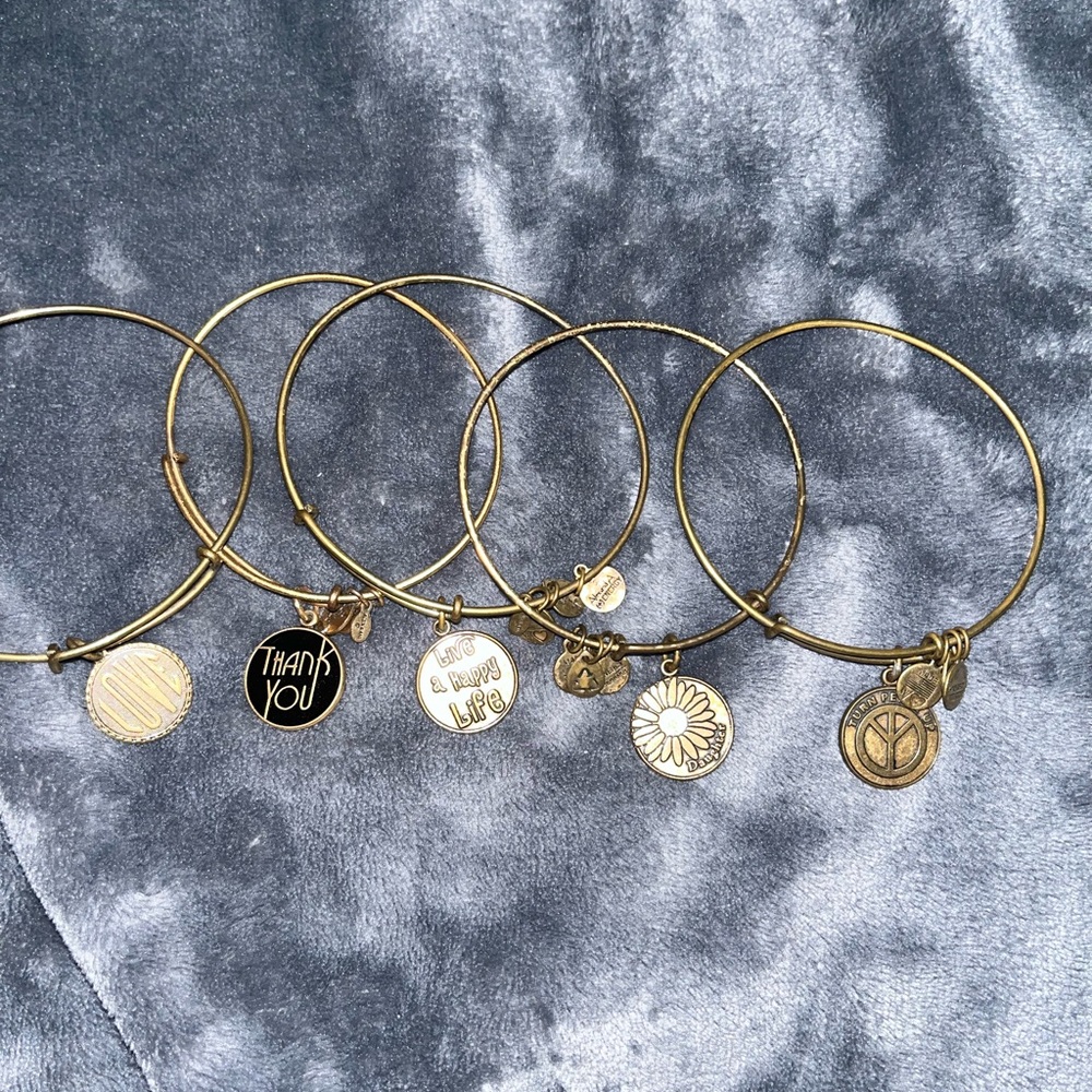 Alex and Ani Gold Charm Bracelets Set